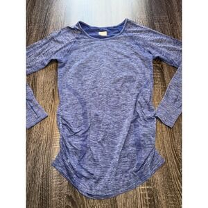 Athleta Momentum Blue Space Dye Long Sleeve Performance Top Women's L Athleisure
